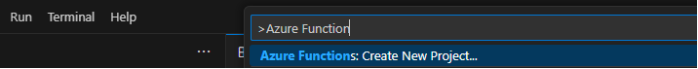 Azure Functions Create New Project